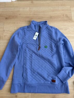 L.L. Bean Periwinkle Quilted Half-Zip Pullover medium nwt